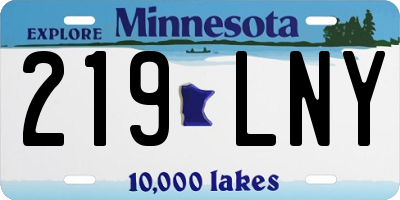 MN license plate 219LNY