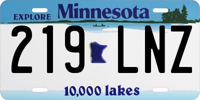 MN license plate 219LNZ