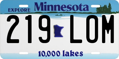 MN license plate 219LOM