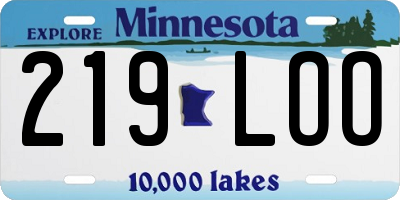 MN license plate 219LOO