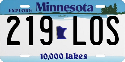 MN license plate 219LOS