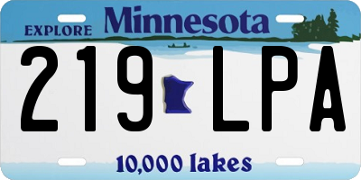 MN license plate 219LPA