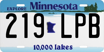 MN license plate 219LPB