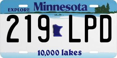 MN license plate 219LPD
