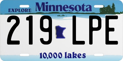 MN license plate 219LPE