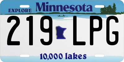 MN license plate 219LPG
