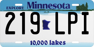 MN license plate 219LPI