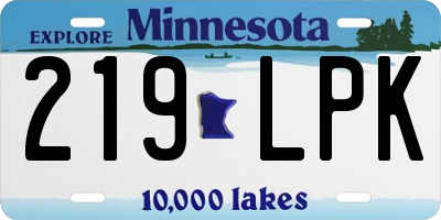 MN license plate 219LPK