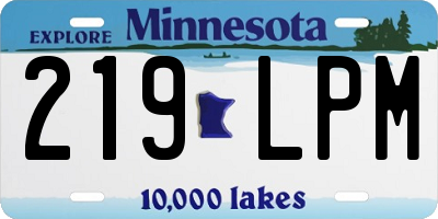 MN license plate 219LPM