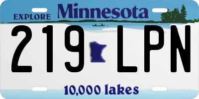 MN license plate 219LPN