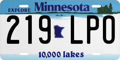 MN license plate 219LPO