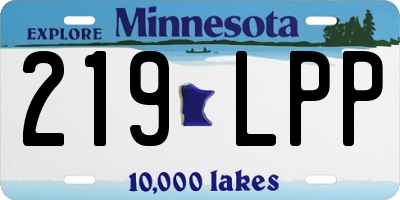 MN license plate 219LPP