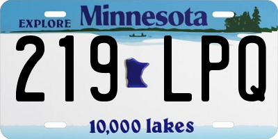 MN license plate 219LPQ