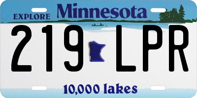 MN license plate 219LPR