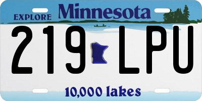 MN license plate 219LPU