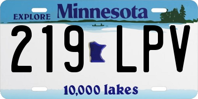 MN license plate 219LPV