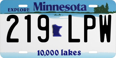 MN license plate 219LPW