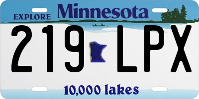 MN license plate 219LPX