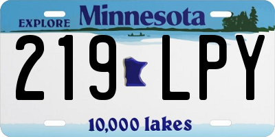 MN license plate 219LPY