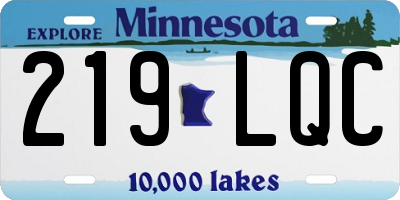 MN license plate 219LQC