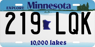 MN license plate 219LQK