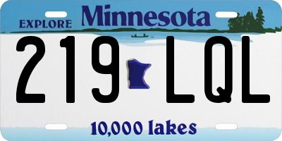 MN license plate 219LQL