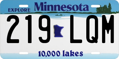 MN license plate 219LQM
