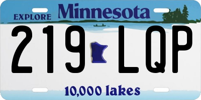 MN license plate 219LQP