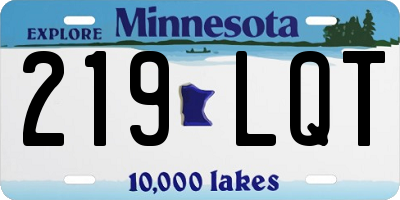 MN license plate 219LQT