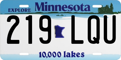 MN license plate 219LQU