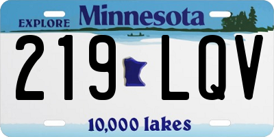 MN license plate 219LQV