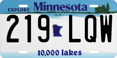 MN license plate 219LQW