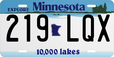MN license plate 219LQX