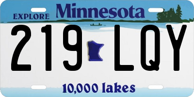 MN license plate 219LQY