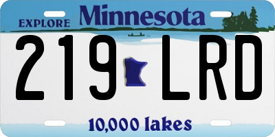 MN license plate 219LRD
