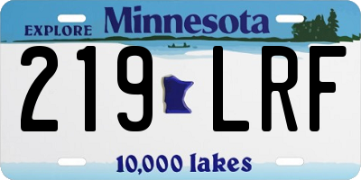 MN license plate 219LRF