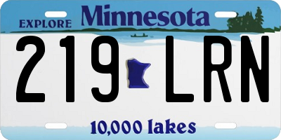 MN license plate 219LRN