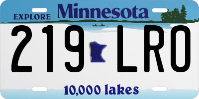 MN license plate 219LRO