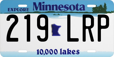 MN license plate 219LRP