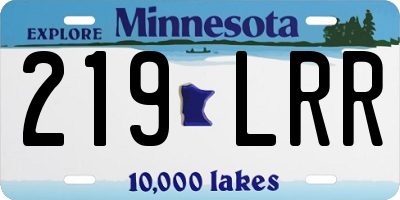 MN license plate 219LRR