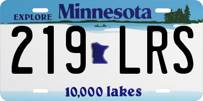 MN license plate 219LRS