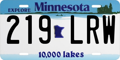 MN license plate 219LRW