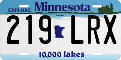 MN license plate 219LRX