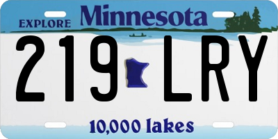 MN license plate 219LRY