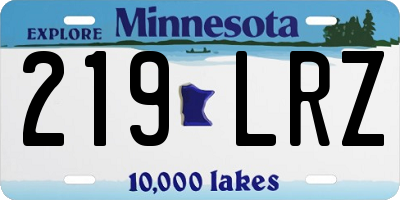 MN license plate 219LRZ