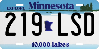 MN license plate 219LSD