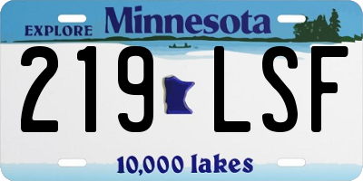 MN license plate 219LSF