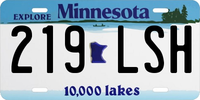 MN license plate 219LSH