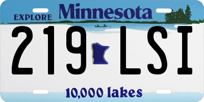 MN license plate 219LSI