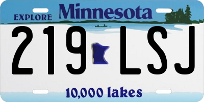 MN license plate 219LSJ